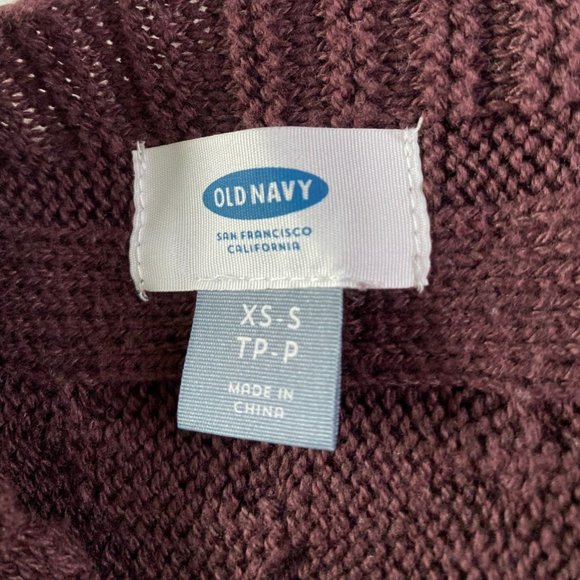 Old Navy Womens Burgundy Oversized Cable Knit Sweater Size XS Academia, Grunge - Picture 3 of 8